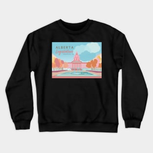 Alberta Legislature Edmonton, AB Canada Illustration Vintage Style Crewneck Sweatshirt